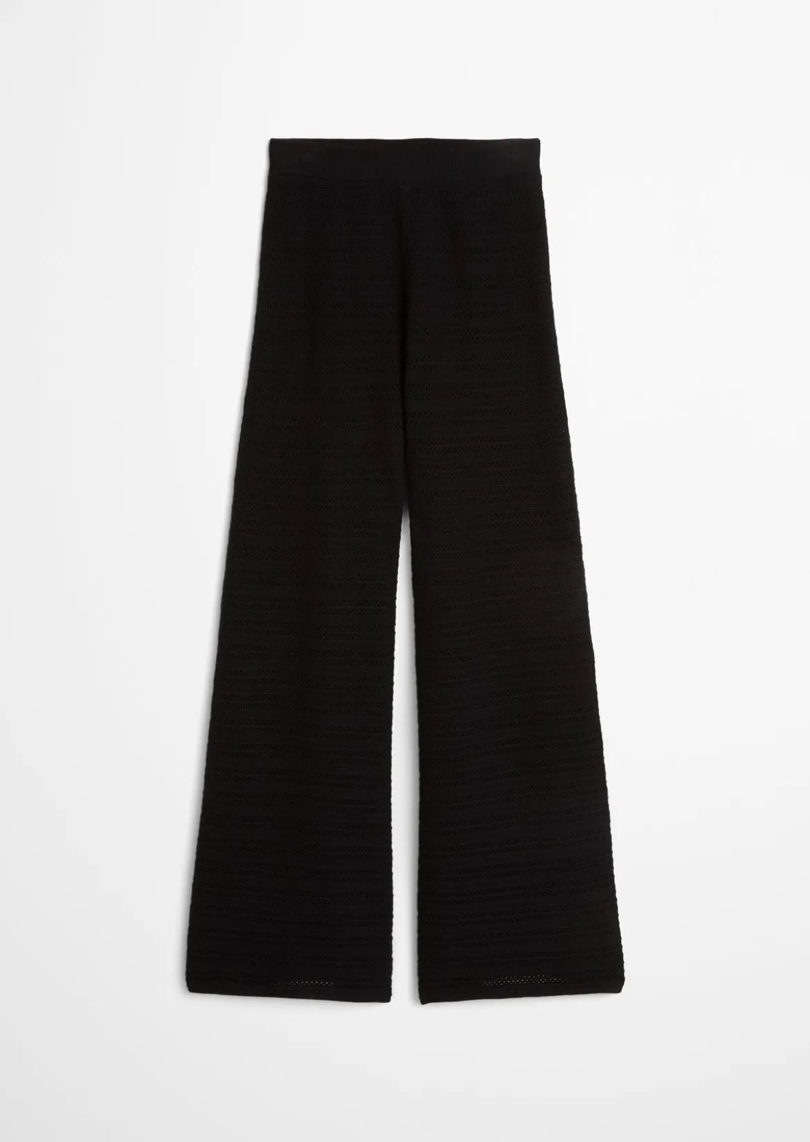 Ajour-Pants wide aus Baumwolle-Leinen-Mix