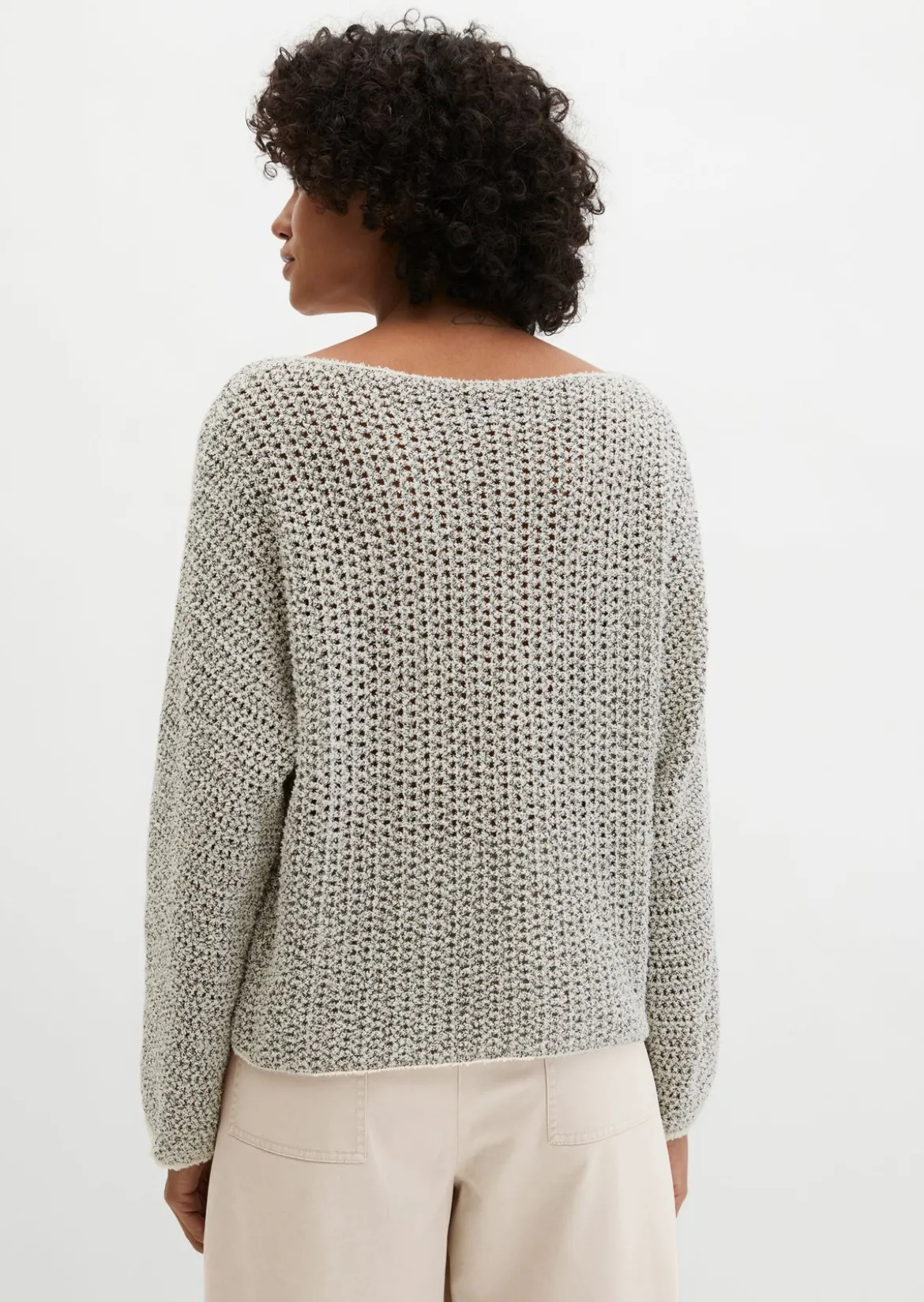 Ajour-Pullover loose aus Bio-Baumwolle-Mix