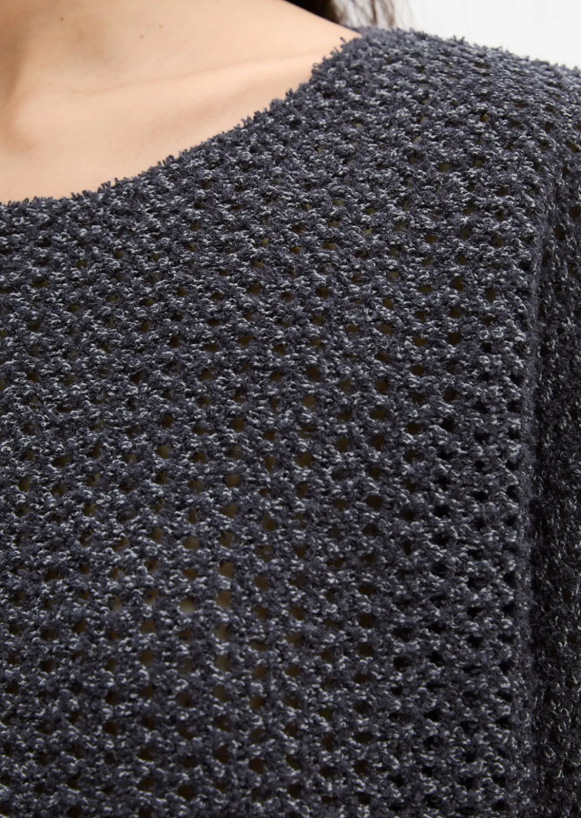 Ajour-Pullover loose aus Bio-Baumwolle-Mix