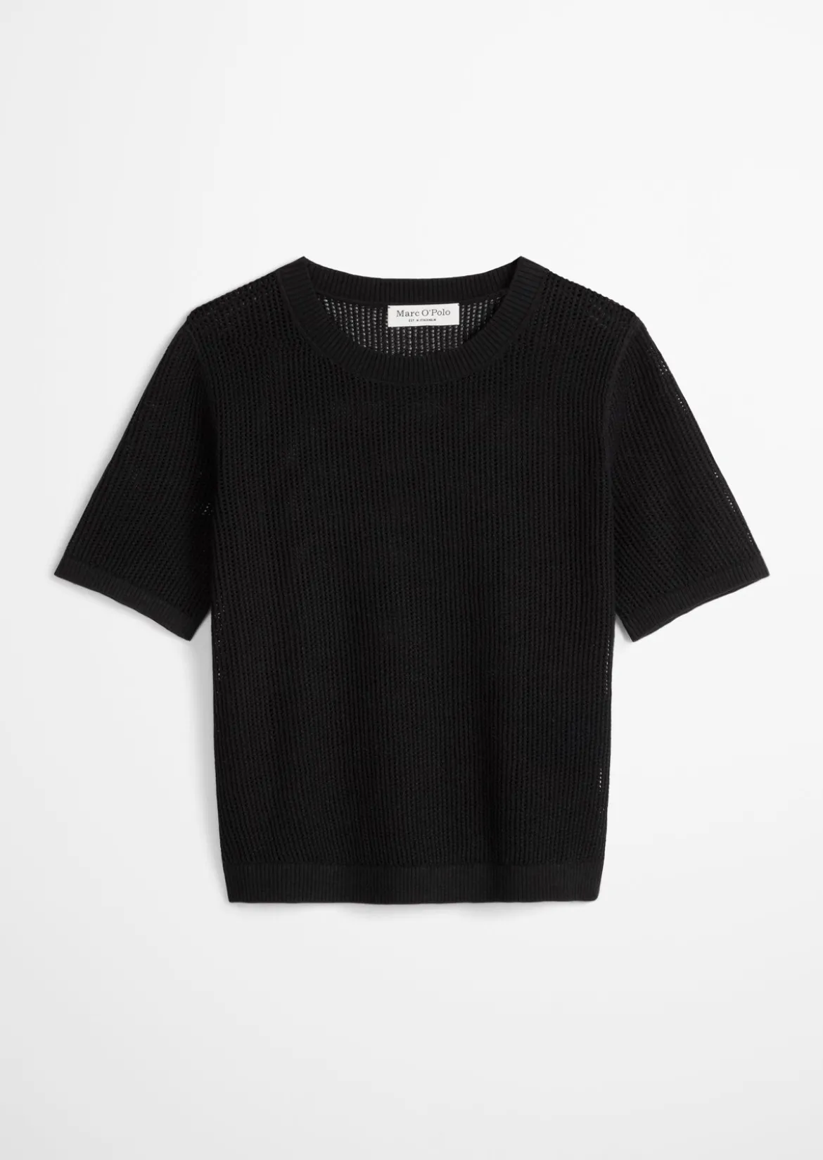 Ajour-Pullover regular aus Baumwolle-Leinen-Slub-Garn