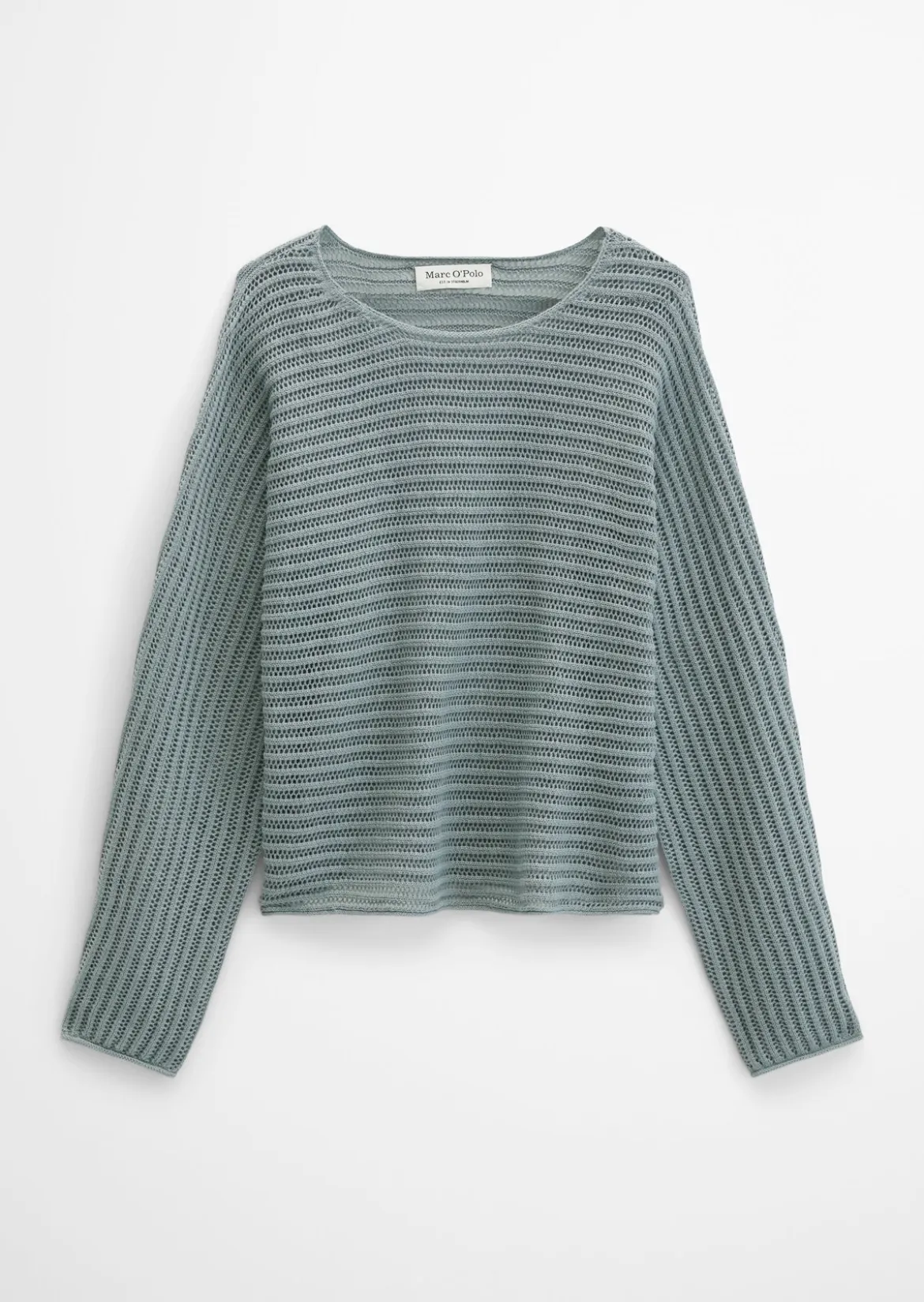 Ajour-Pullover relaxed aus Bio-Baumwolle-Leinen-Mix