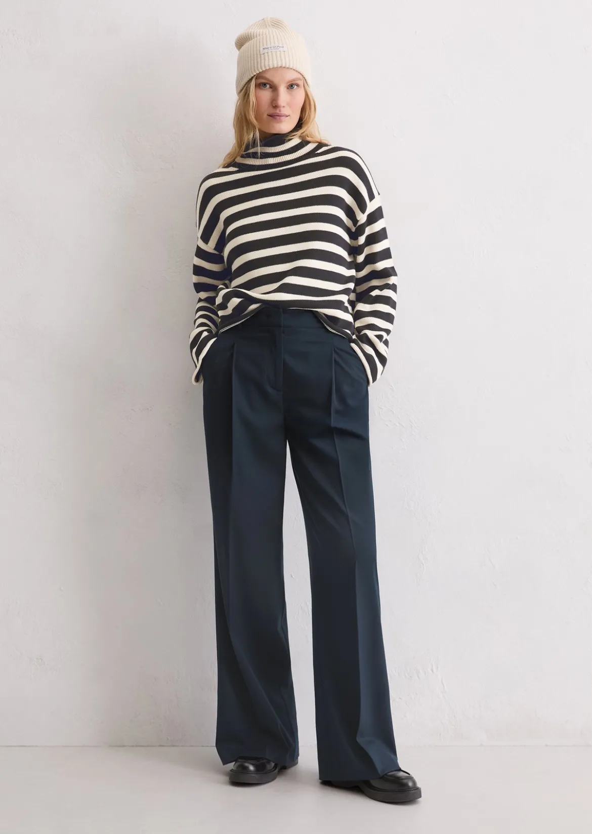 Anzughose wide leg aus Wolle-Mix