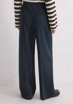 Anzughose wide leg aus Wolle-Mix