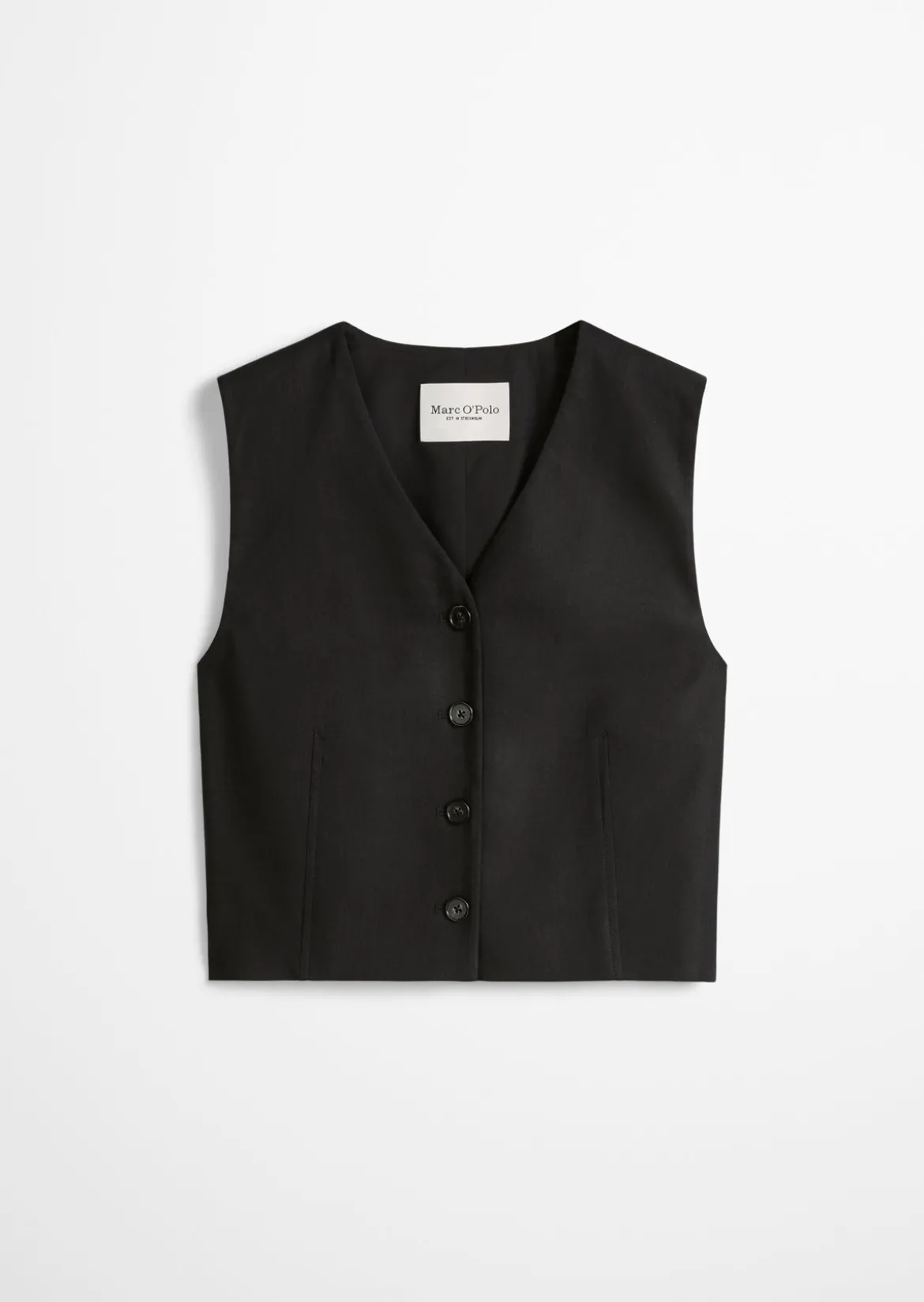 Anzugweste cropped aus Viskose-Leinen-Stretch