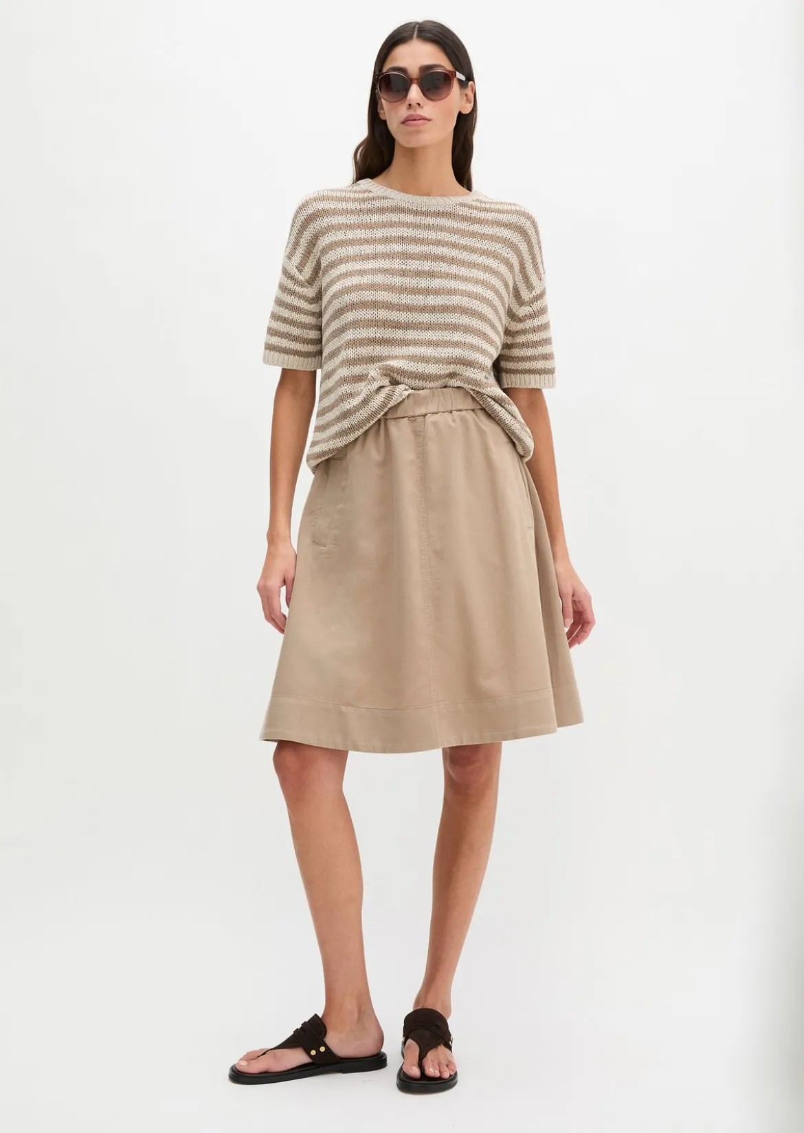 Ausgestellter Rock aus Organic Cotton-Lyocell-Leinen-Mix