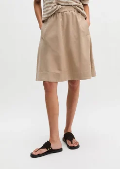 Ausgestellter Rock aus Organic Cotton-Lyocell-Leinen-Mix