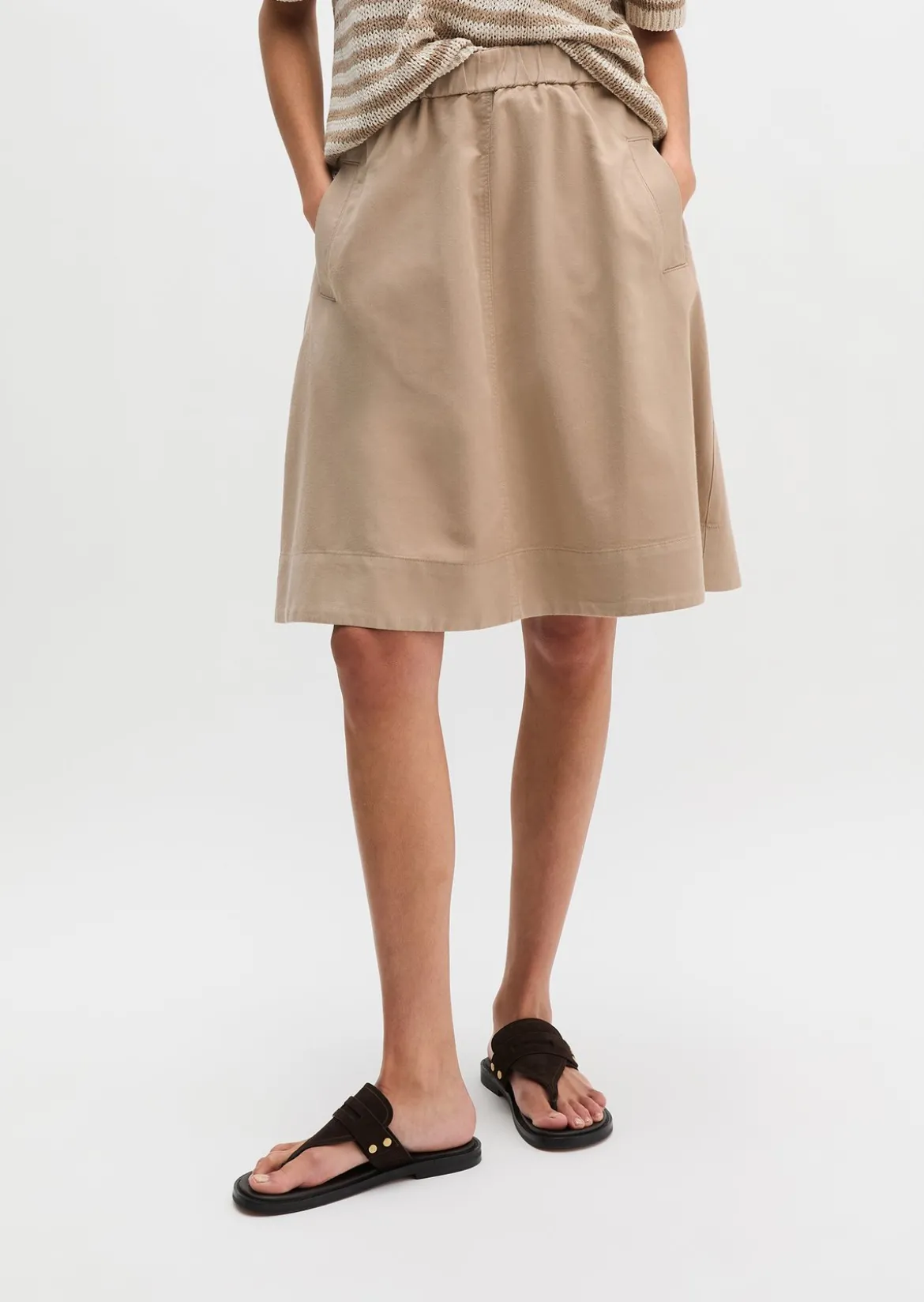Ausgestellter Rock aus Organic Cotton-Lyocell-Leinen-Mix
