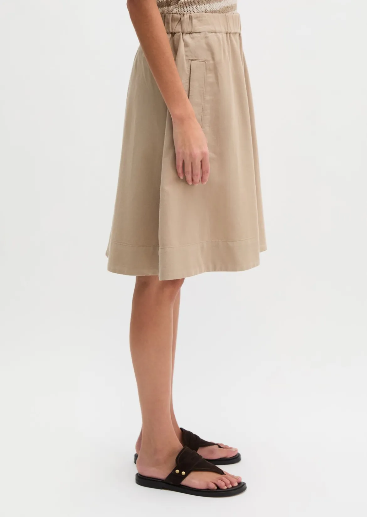 Ausgestellter Rock aus Organic Cotton-Lyocell-Leinen-Mix