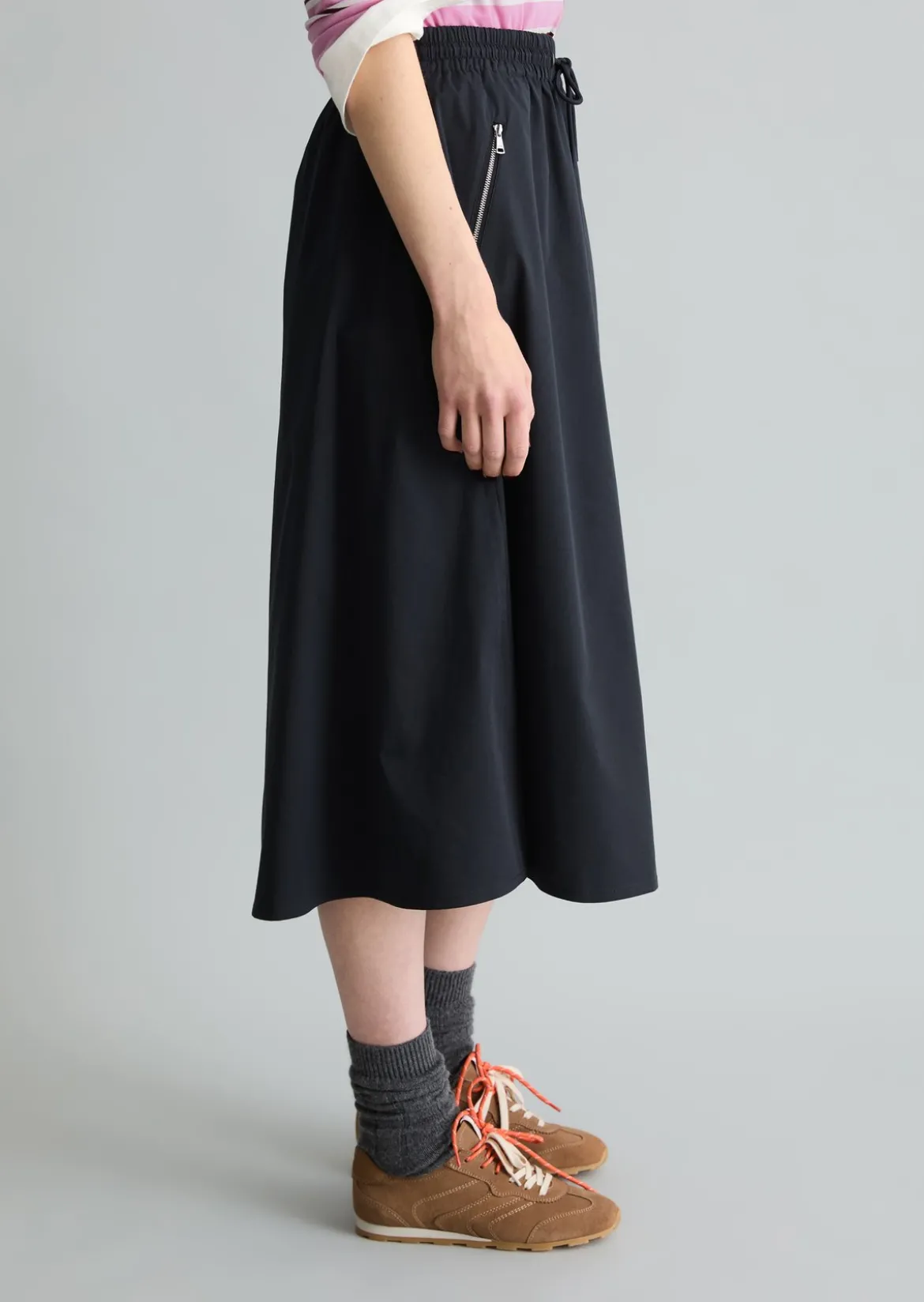 Ausgestellter Rock aus Organic-Cotton-Mix-Stretch