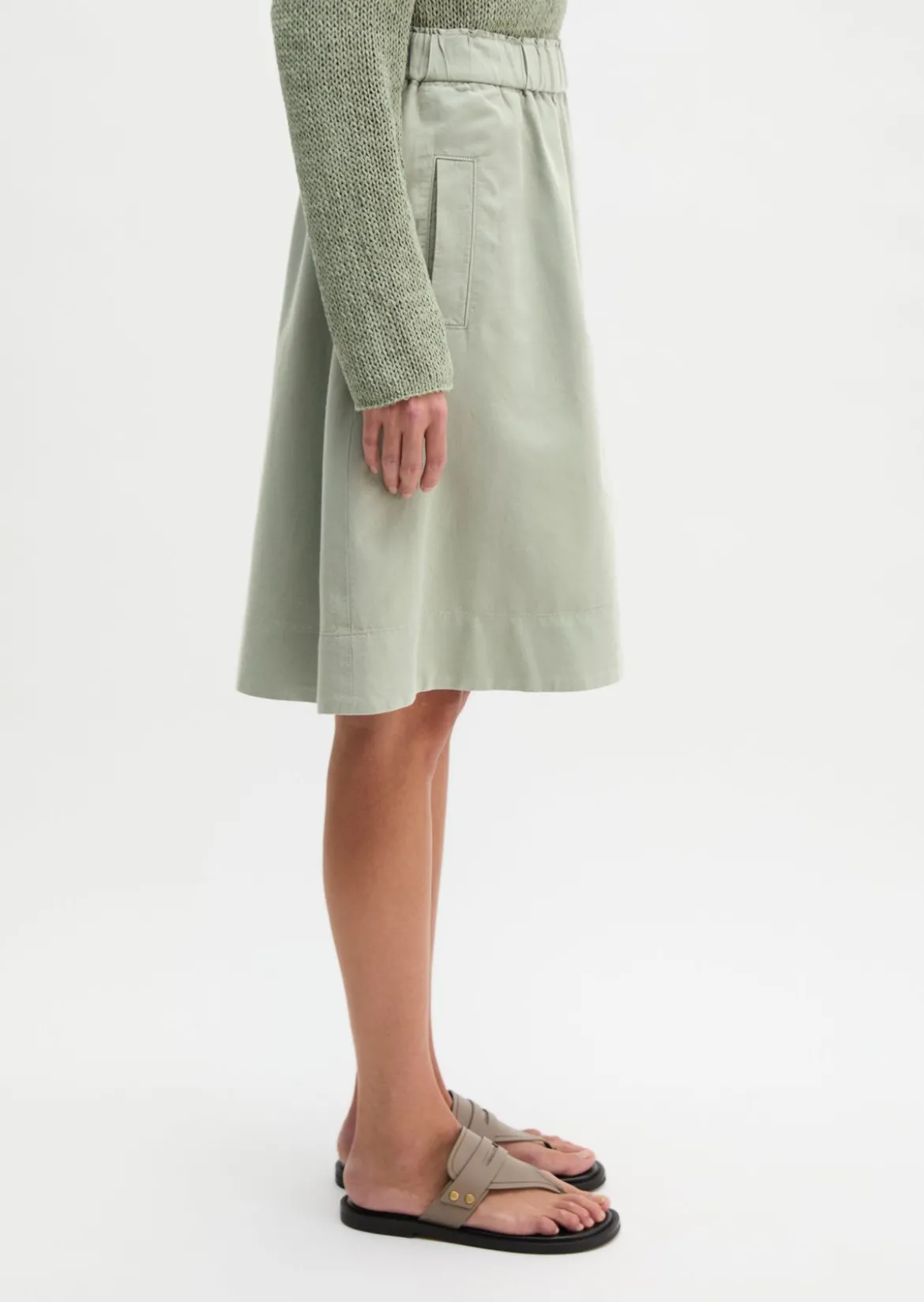 Ausgestellter Rock aus Organic Cotton-Lyocell-Leinen-Mix