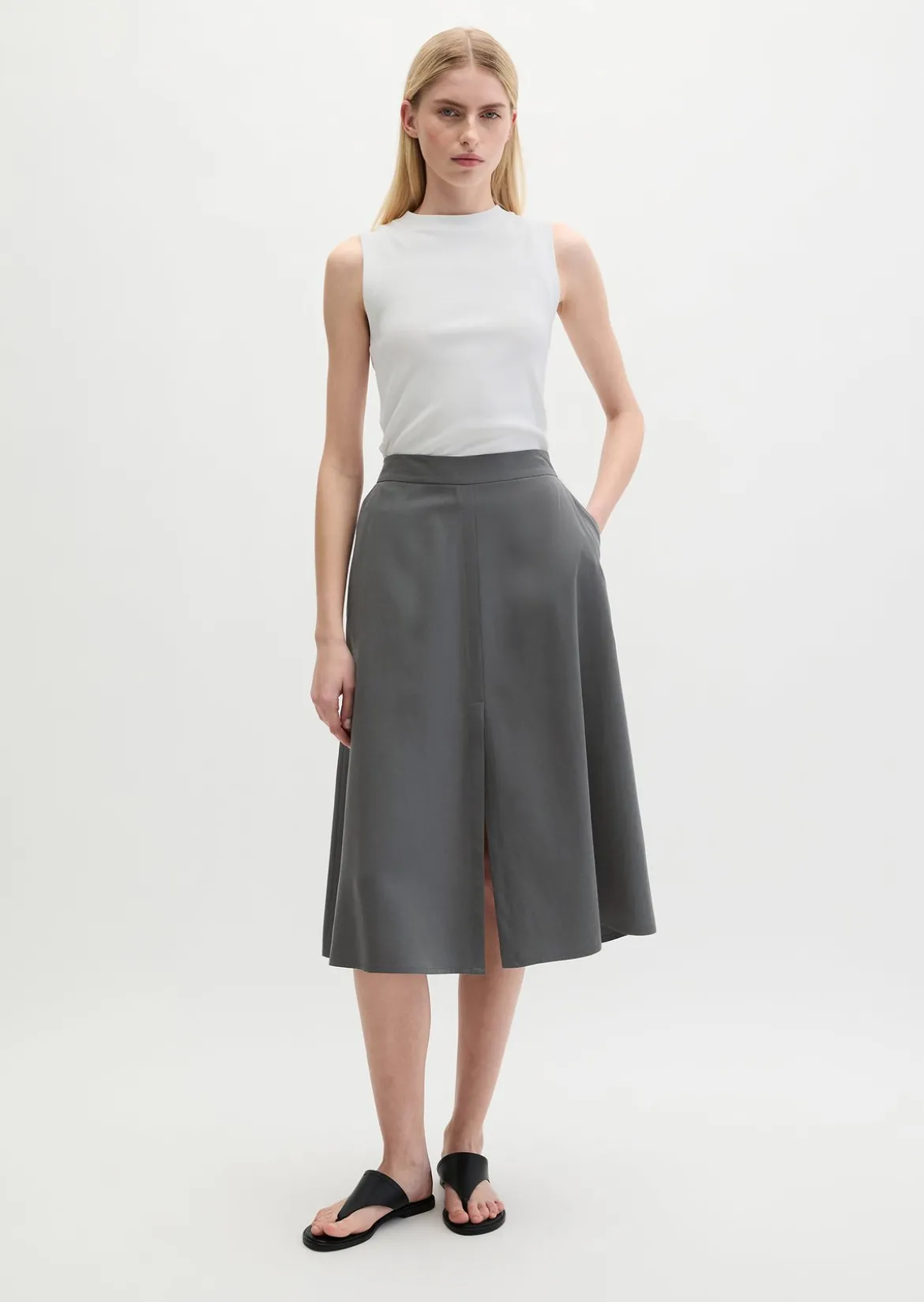 Ausgestellter Rock aus TENCEL™ Lyocell