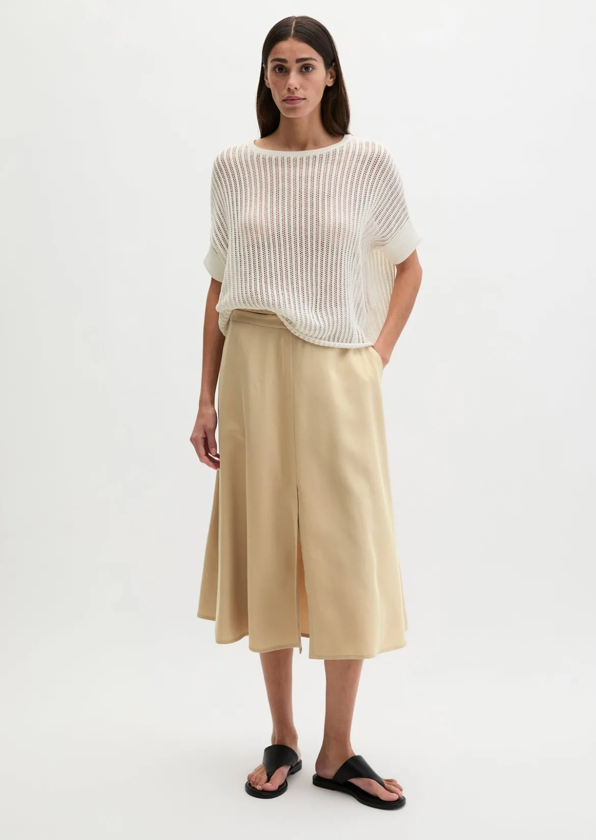 Ausgestellter Rock aus TENCEL™ Lyocell