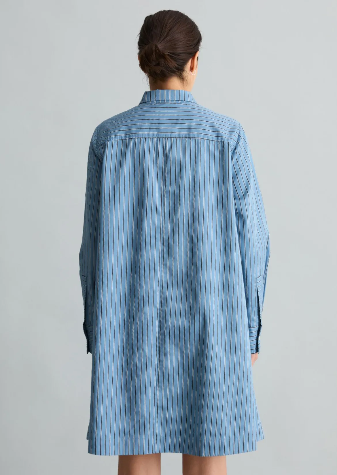 Ausgestelltes Streifenkleid aus Organic Cotton-Lyocell-Mix