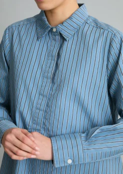 Ausgestelltes Streifenkleid aus Organic Cotton-Lyocell-Mix