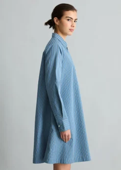 Ausgestelltes Streifenkleid aus Organic Cotton-Lyocell-Mix