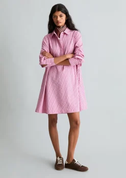 Ausgestelltes Streifenkleid aus Organic Cotton-Lyocell-Mix