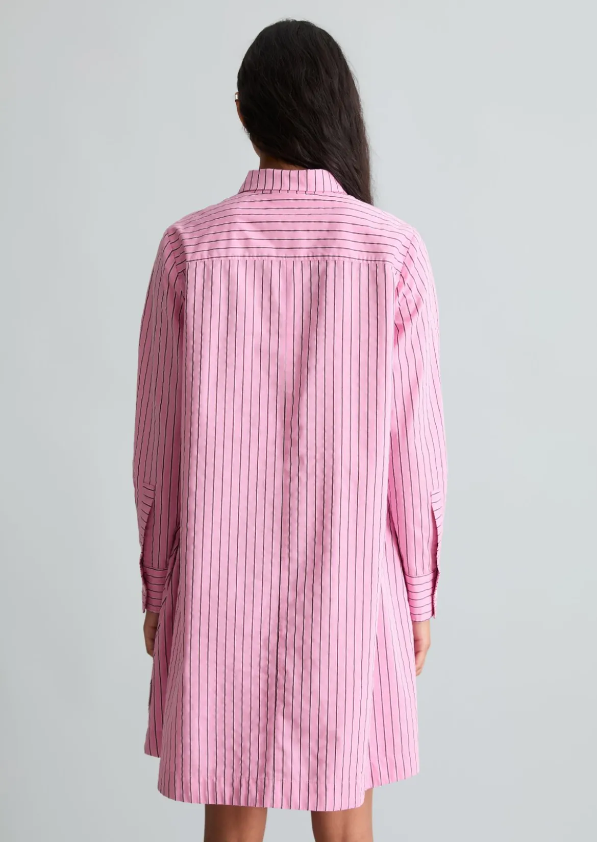 Ausgestelltes Streifenkleid aus Organic Cotton-Lyocell-Mix