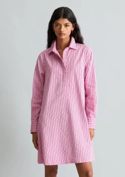 Ausgestelltes Streifenkleid aus Organic Cotton-Lyocell-Mix