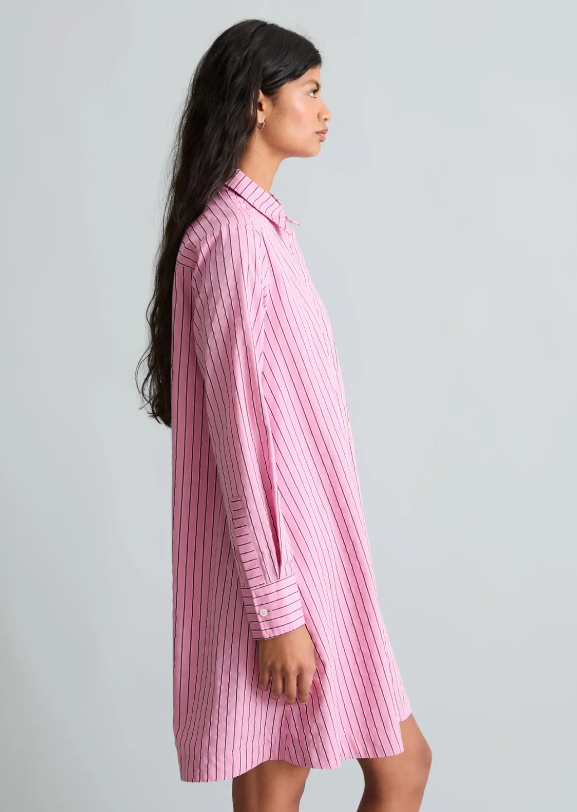 Ausgestelltes Streifenkleid aus Organic Cotton-Lyocell-Mix