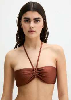Bandeau-Bikini-Top mit Beads-Details