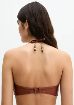 Bandeau-Bikini-Top mit Beads-Details
