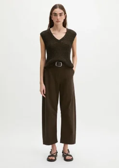 Barrel Pants aus Baumwoll-Twill-Stretch