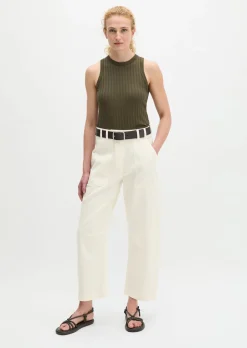 Barrel Pants aus Baumwoll-Twill-Stretch