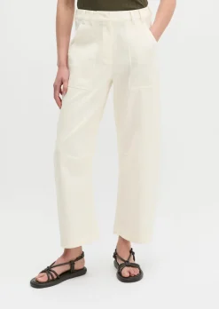 Barrel Pants aus Baumwoll-Twill-Stretch