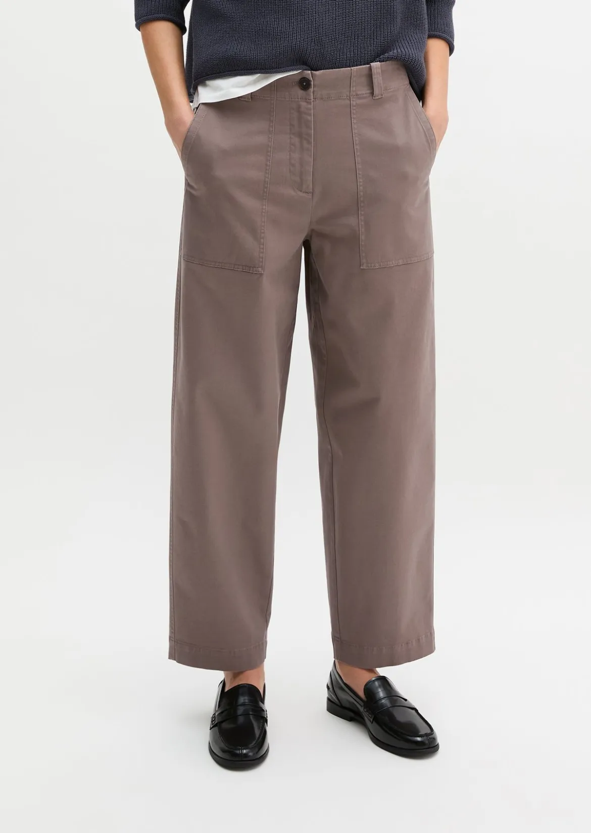Barrel Pants aus Brushed Cotton Twill