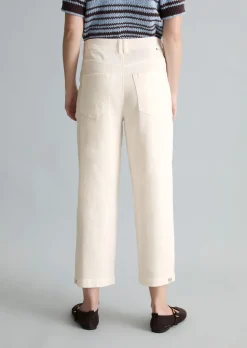 Barrel Pants cropped aus Organic-Cotton-Lyocell-Stretch