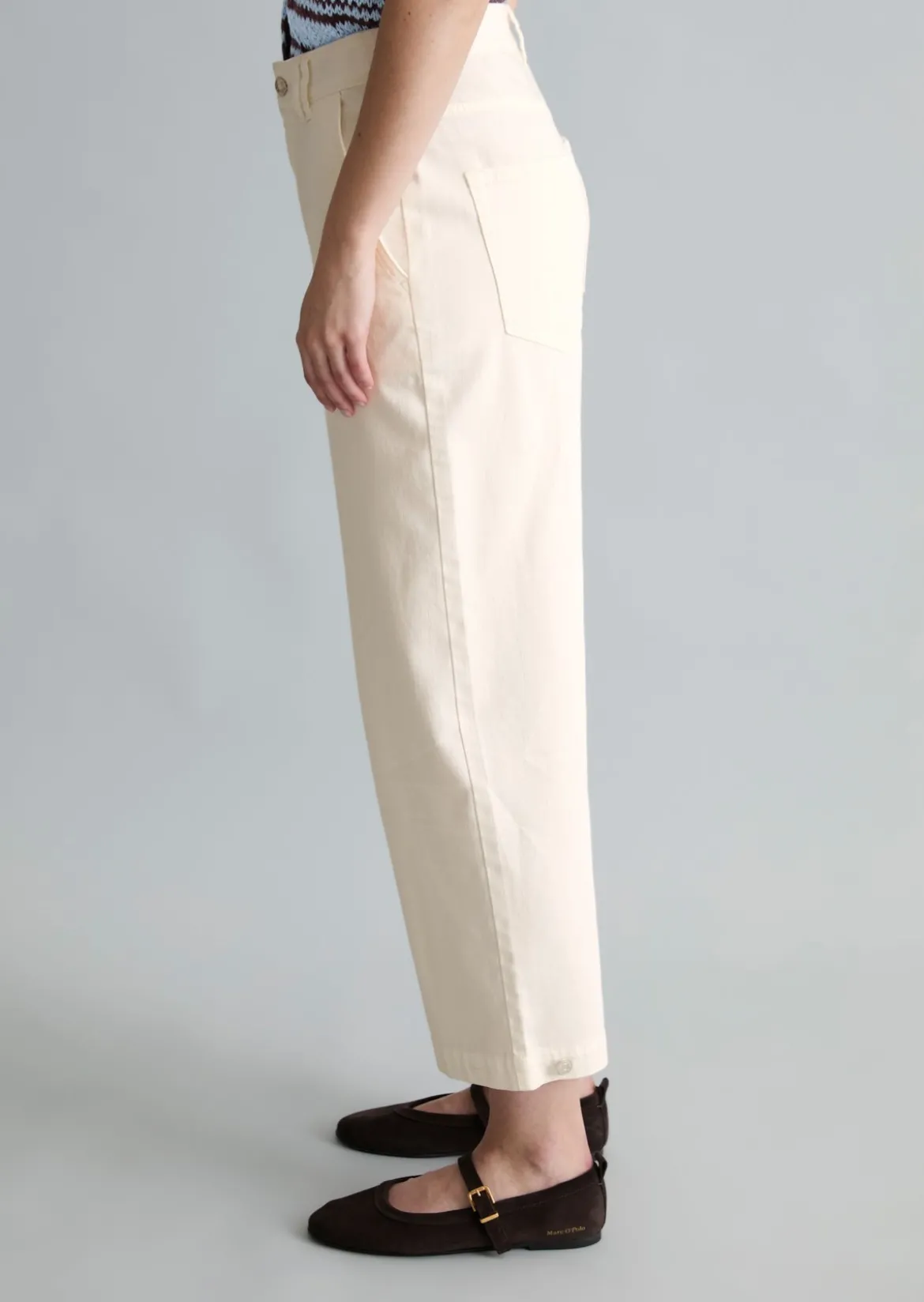 Barrel Pants cropped aus Organic-Cotton-Lyocell-Stretch