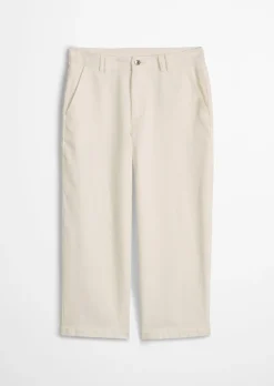 Barrel Pants cropped aus Organic-Cotton-Lyocell-Stretch
