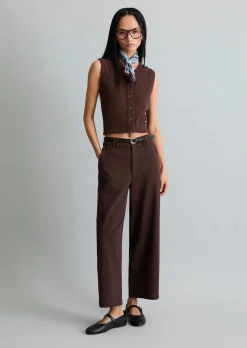 Barrel Pants cropped aus Organic-Cotton-Lyocell-Stretch