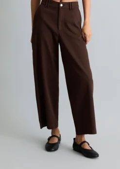 Barrel Pants cropped aus Organic-Cotton-Lyocell-Stretch