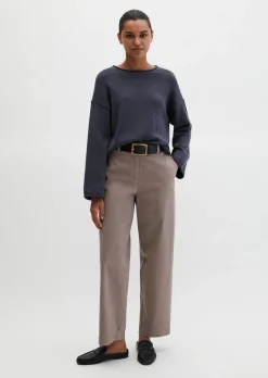 Barrel Pants fitted aus Brushed Cotton Twill