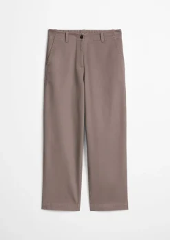 Barrel Pants fitted aus Brushed Cotton Twill