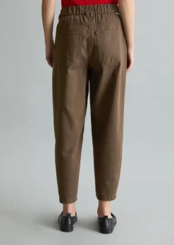 Barrel-Pants cropped aus Organic-Cotton-Lyocell-Twill