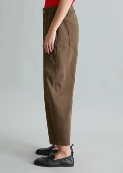 Barrel-Pants cropped aus Organic-Cotton-Lyocell-Twill