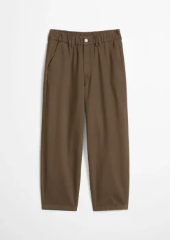 Barrel-Pants cropped aus Organic-Cotton-Lyocell-Twill
