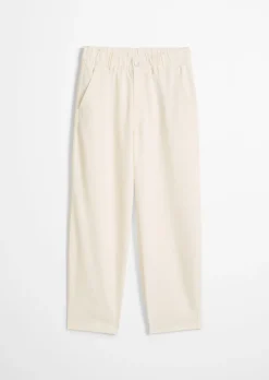 Barrel-Pants cropped aus Organic-Cotton-Lyocell-Twill