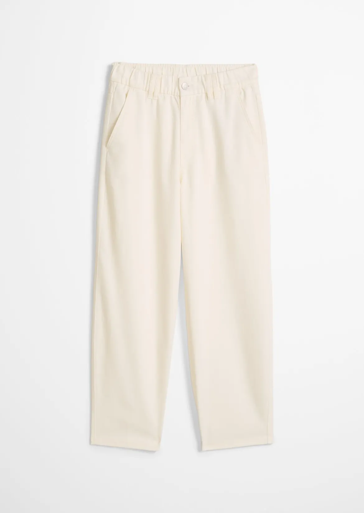 Barrel-Pants cropped aus Organic-Cotton-Lyocell-Twill