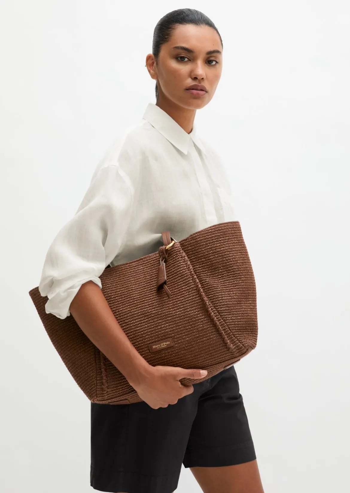 Bast-Shopper large mit edlen Echtleder-Details