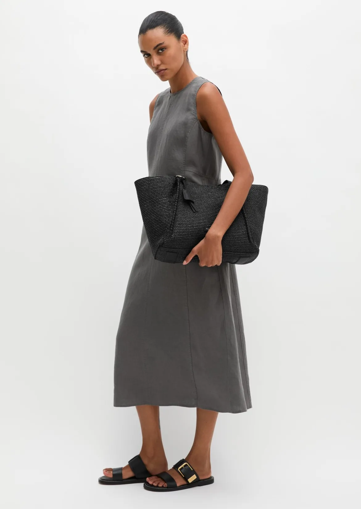 Bast-Shopper large mit edlen Echtleder-Details
