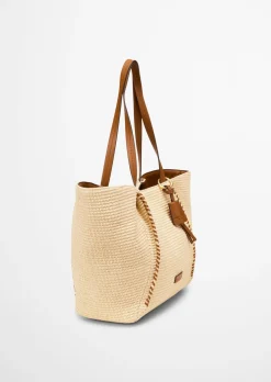 Bast-Shopper large mit edlen Echtleder-Details