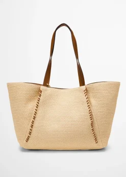 Bast-Shopper large mit edlen Echtleder-Details