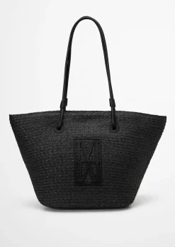 Bast-Shopper large mit edlen Echtleder-Details