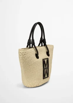 Bast-Shopper small mit edlen Echtleder-Details