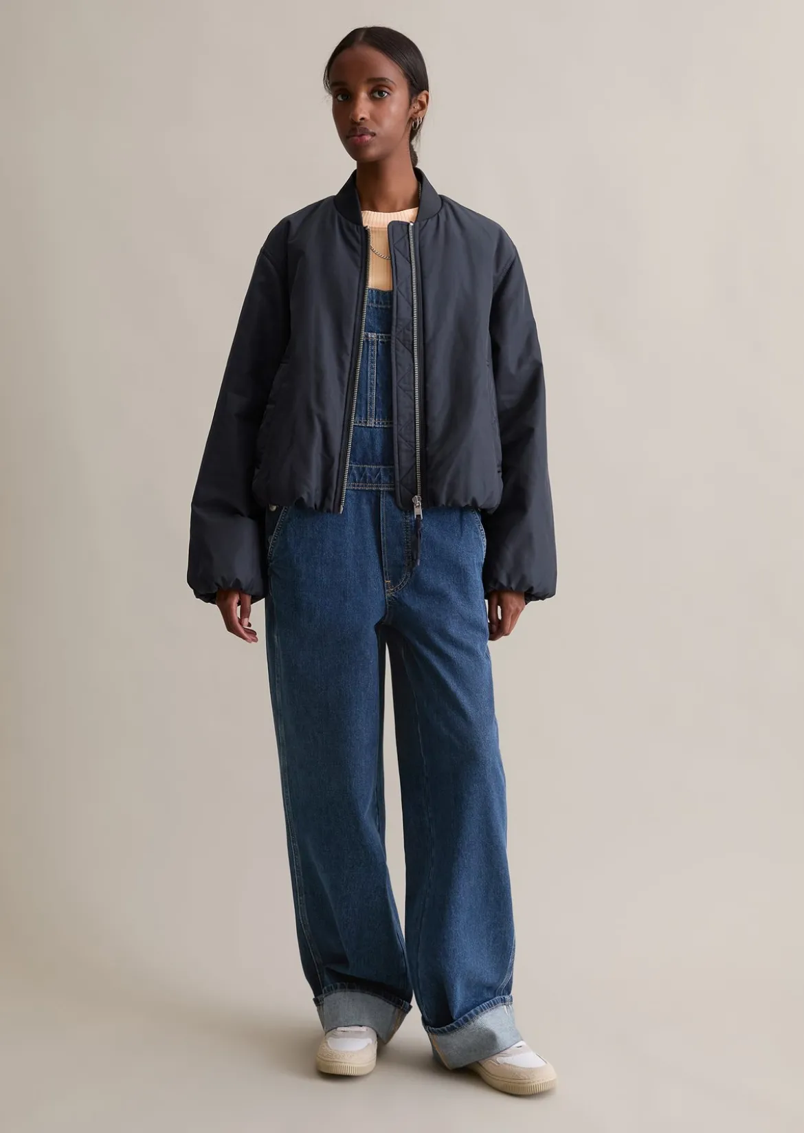 Blouson im Aviator-Stil relaxed cropped aus recyceltem Polyester