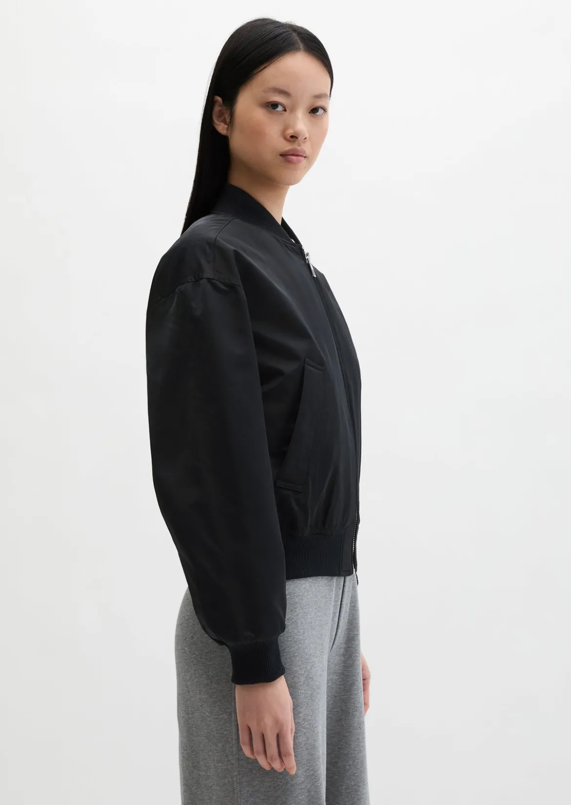 Blouson im Aviator-Stil regular aus recyceltem Shiny-Polyester-Twill