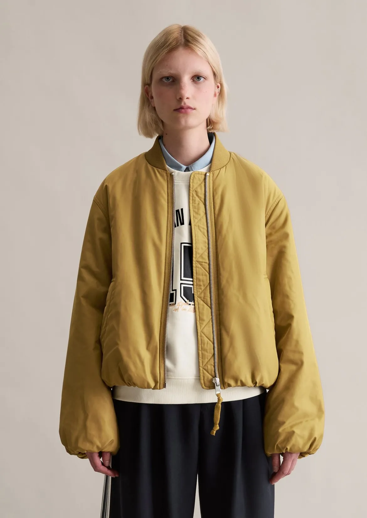 Blouson im Aviator-Stil relaxed cropped aus recyceltem Polyester